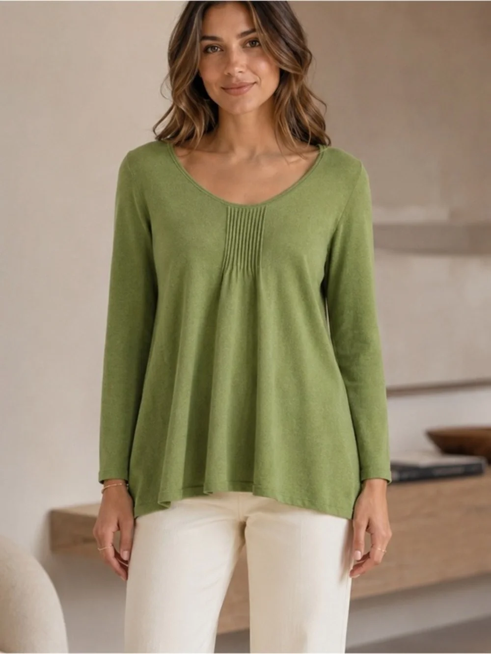 Eileen Fisher Cashmere Scoop Neck Lightweight Knit Sweater‎ Size Medium